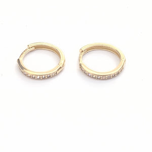 ARETES ARRACADA C CIRCONIAS 14K 1.6 GR (NUEVO)