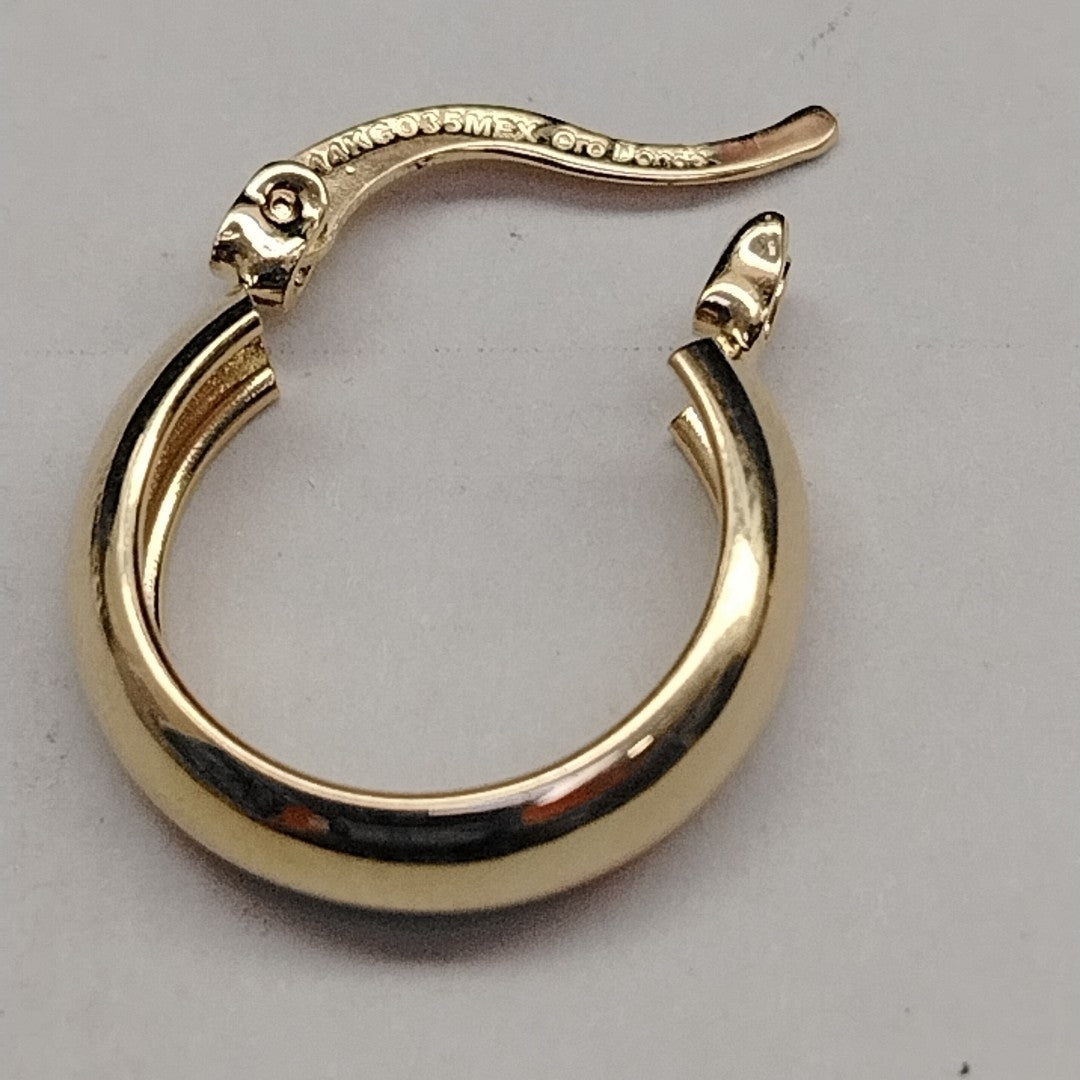 ARETES TEJIDO ARRACADAS LISAS 14K 2.1 GR (NUEVO)