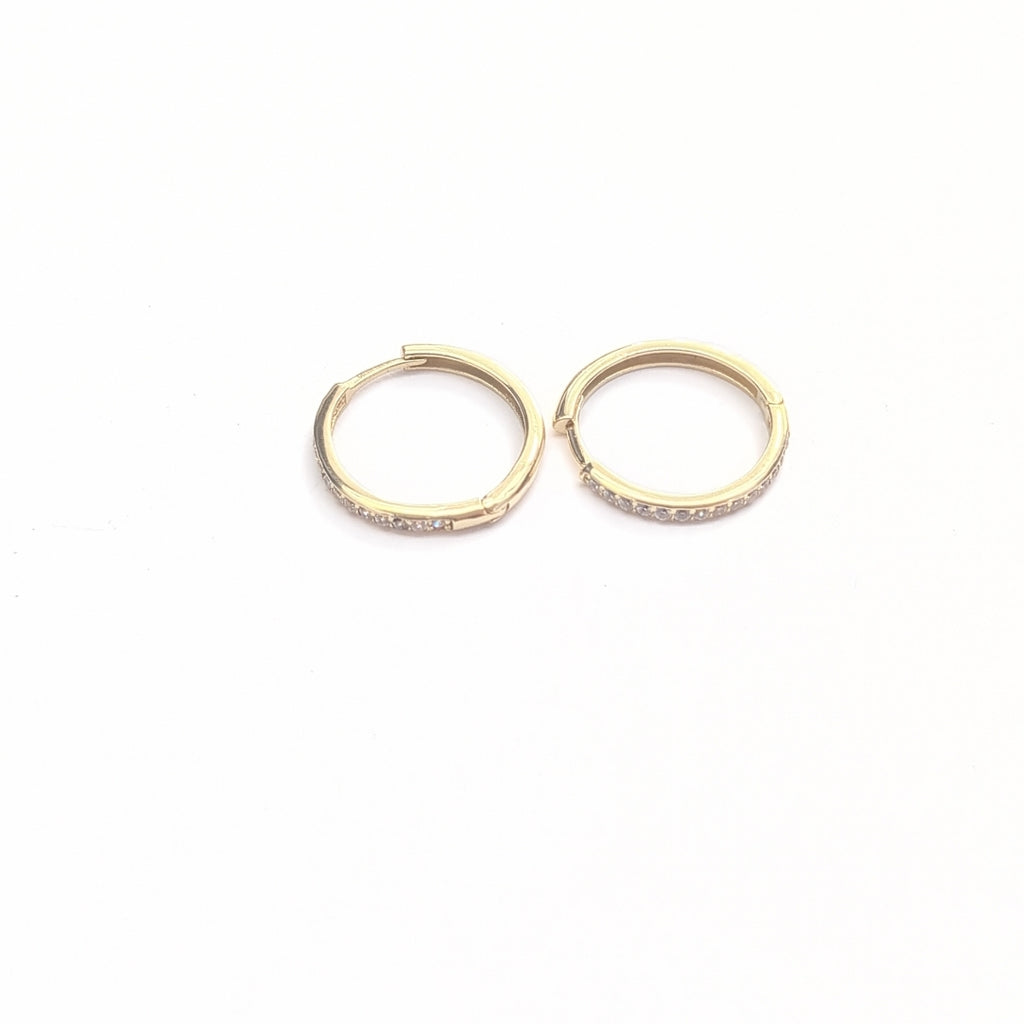 ARETES ARRACADAS C CIRCONIAS 14K 2.1 GR (NUEVO)