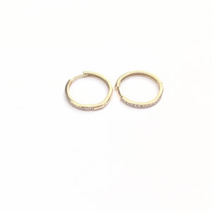 ARETES ARRACADAS C CIRCONIAS 14K 2.1 GR (NUEVO)