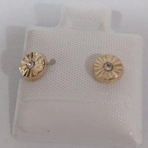BROQUELES BROQUEL FIG BOTON C CIRCONIA 14K 0.2916 GR (NUEVO)
