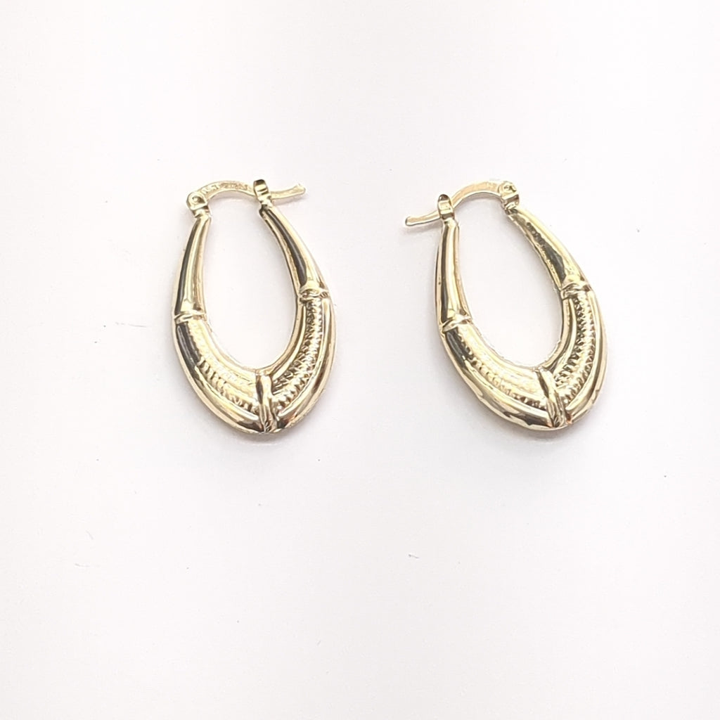 ARETES ARRACADAS ESTRIADAS 14K 2.6 GR (NUEVO)