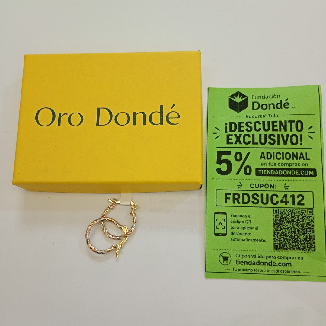 ARETES ARRACADAS COMBINADAS 14K 2.1 GR (NUEVO)