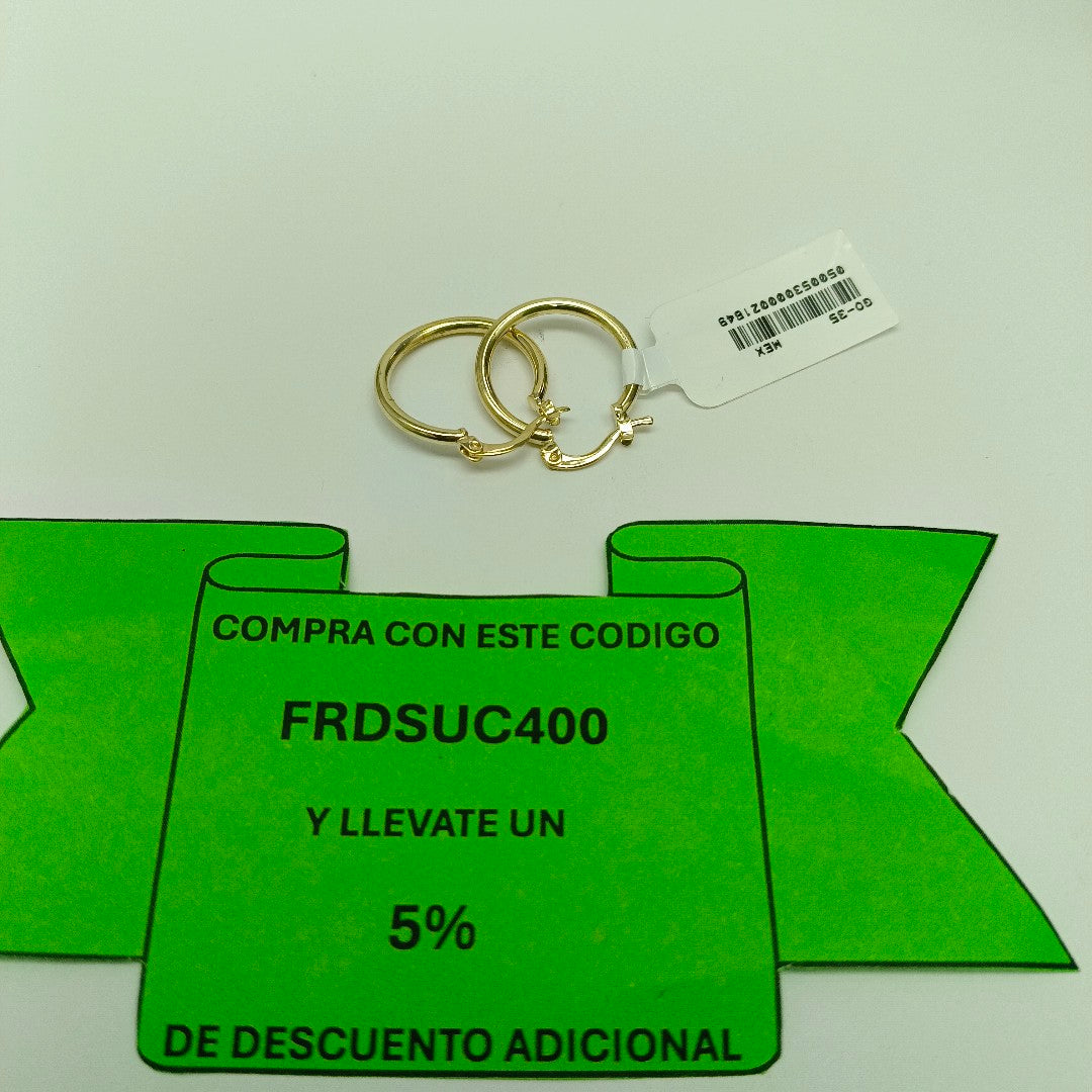 ARETES TEJIDO ARRACADAS LISAS 14K 1.1 GR (NUEVO)