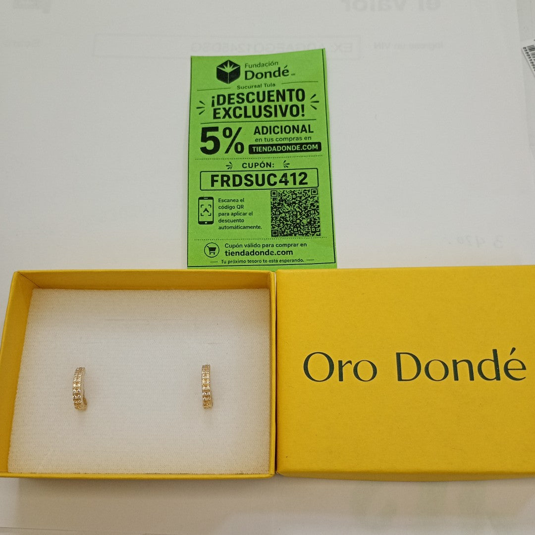 ARETES HUGGIES C CIRCONIA 14K 1.7 GR (NUEVO)