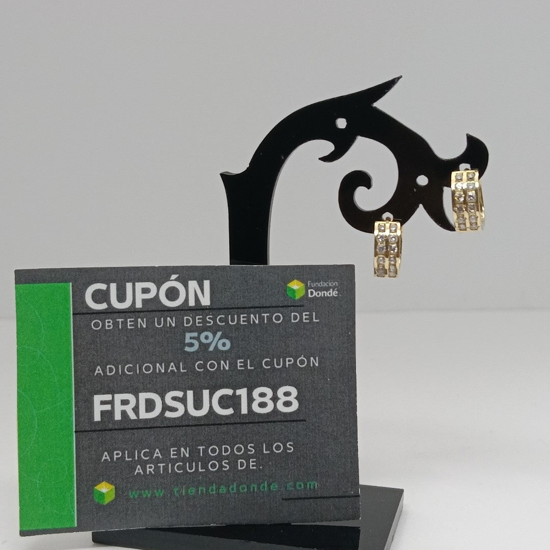 ARETES HUGGIES C CIRCONIAS 14K 1.7 GR (NUEVO)