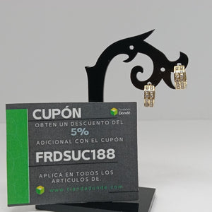 ARETES HUGGIES C CIRCONIAS 14K 1.7 GR (NUEVO)