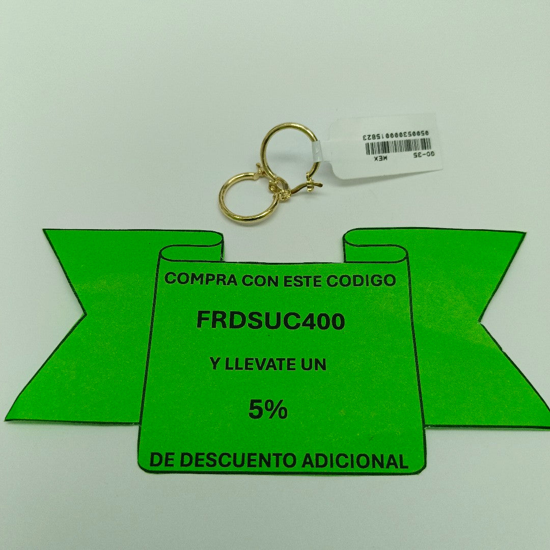 ARETES ARRACADAS ESTRIADAS 14K 1.4 GR (NUEVO)