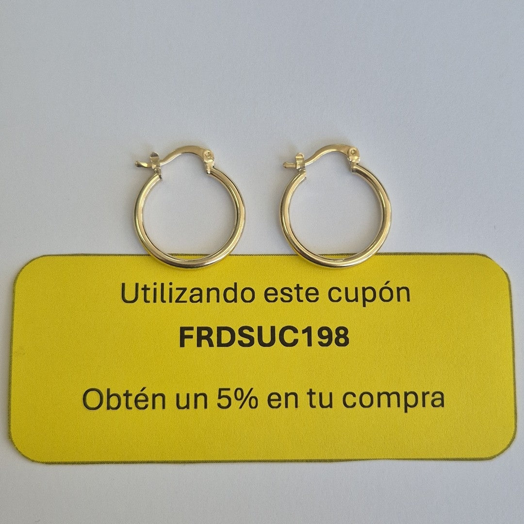 ARETES TEJIDO ARRACADAS LISAS 14K 1.2 GR (NUEVO)