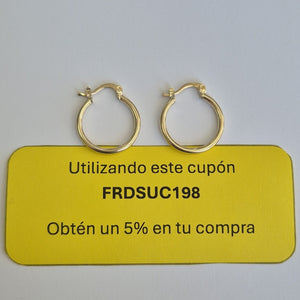ARETES TEJIDO ARRACADAS LISAS 14K 1.2 GR (NUEVO)