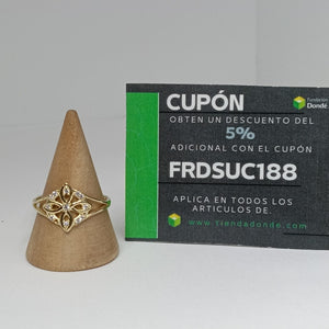 ANILLOS ANILLITO FIG NUDO DE BRUJA CON CIRCONIAS 10K TALLA 8 1.8 GR (NUEVO)