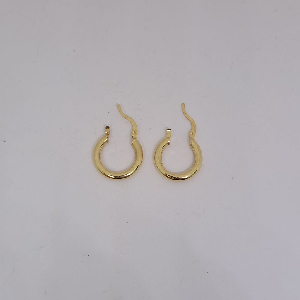 ARETES TEJIDO ARRACADAS LISAS 14K 1.6 GR (NUEVO)