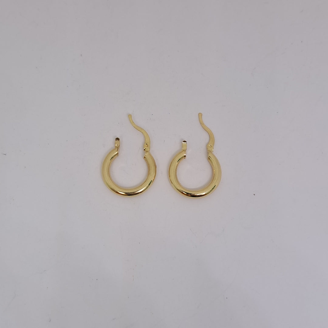 ARETES TEJIDO ARRACADAS LISAS 14K 1.6 GR (NUEVO)