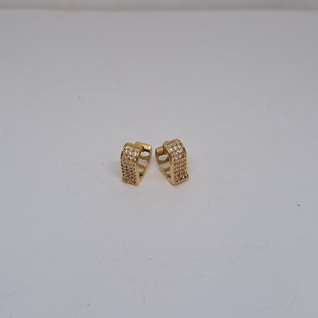 ARETES ARRACADAS CORAZON C CIRCONIAS 14K 2.1 GR (NUEVO)