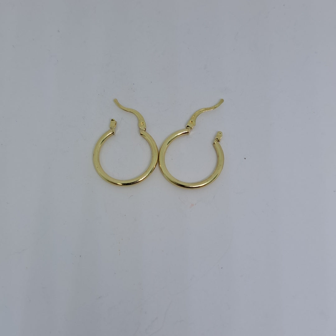 ARETES TEJIDO ARRACADAS LISAS 14K 1.2 GR (NUEVO)