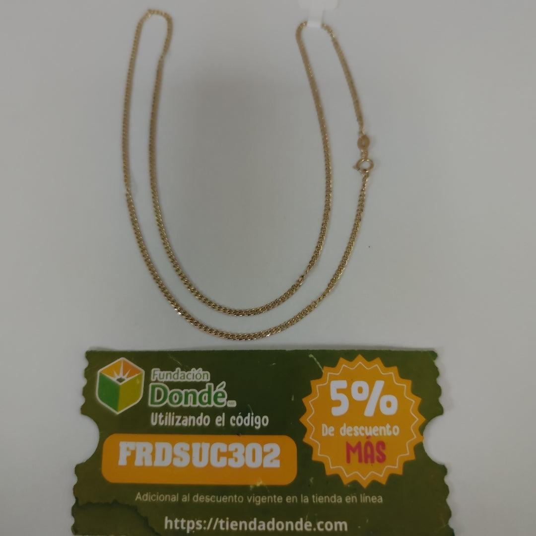 CADENAS TEJIDO BARBADA ORO 10K 55 CM 3.8 GR (NUEVO)