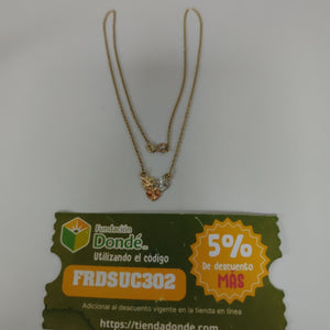 CADENA TEJIDO GARGANTILLA ESPECIAL C FLORES 14K 45 CM 2.9 GR (NUEVO)