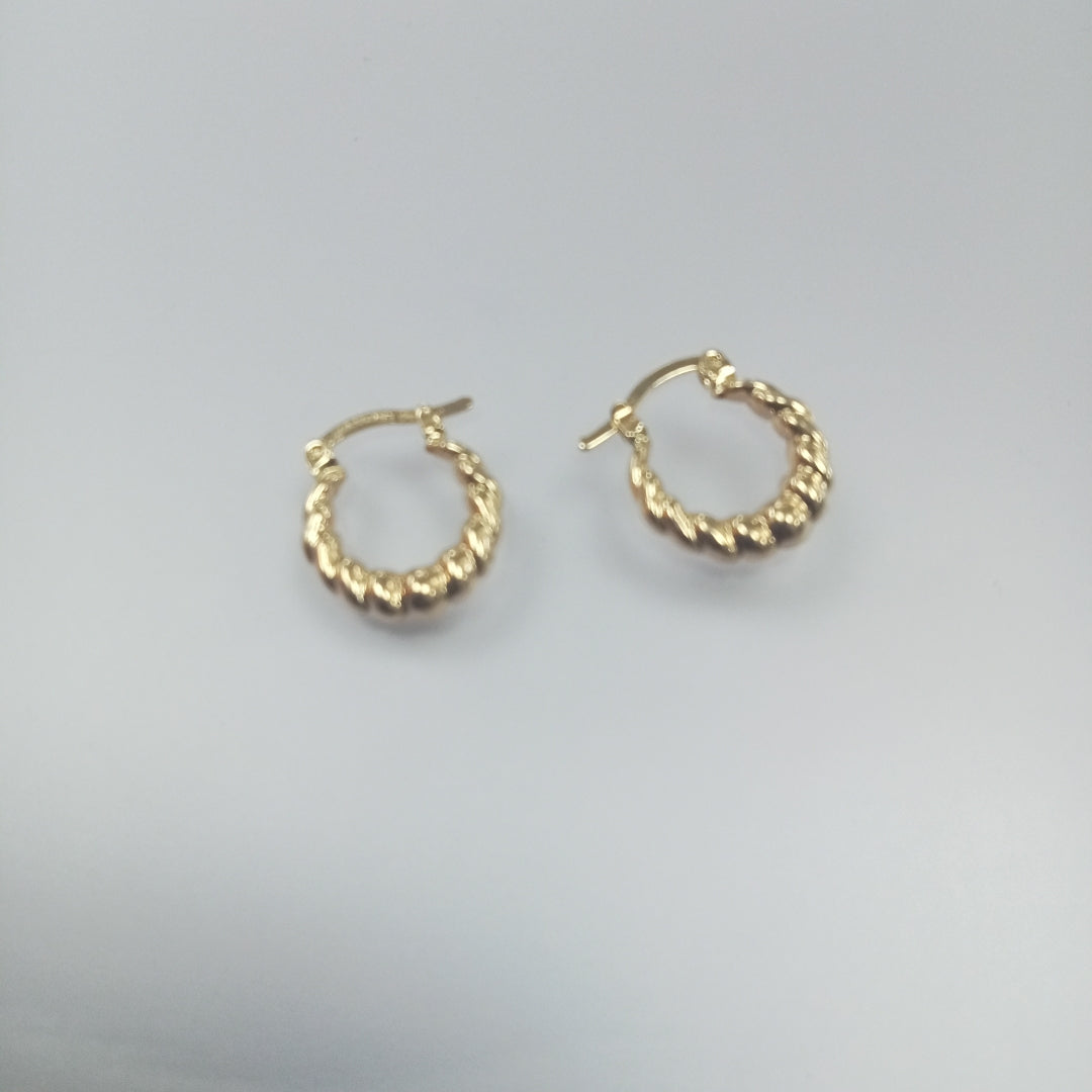 ARETES ARRACADAS TZL HUECAS 14K 1.5 GR (NUEVO)