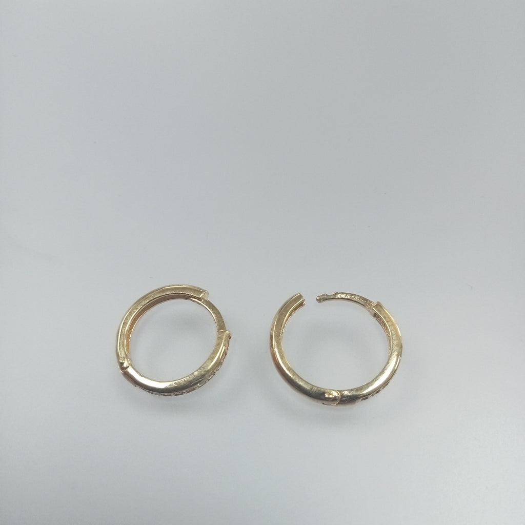 ARETES HUGGIES C CIRCONIA 14K 1.6 GR (NUEVO)