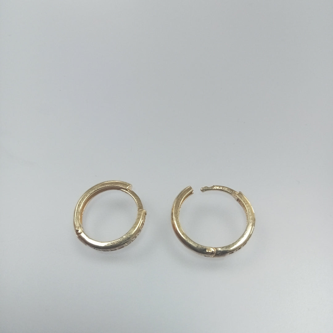 ARETES HUGGIES C CIRCONIA 14K 1.6 GR (NUEVO)