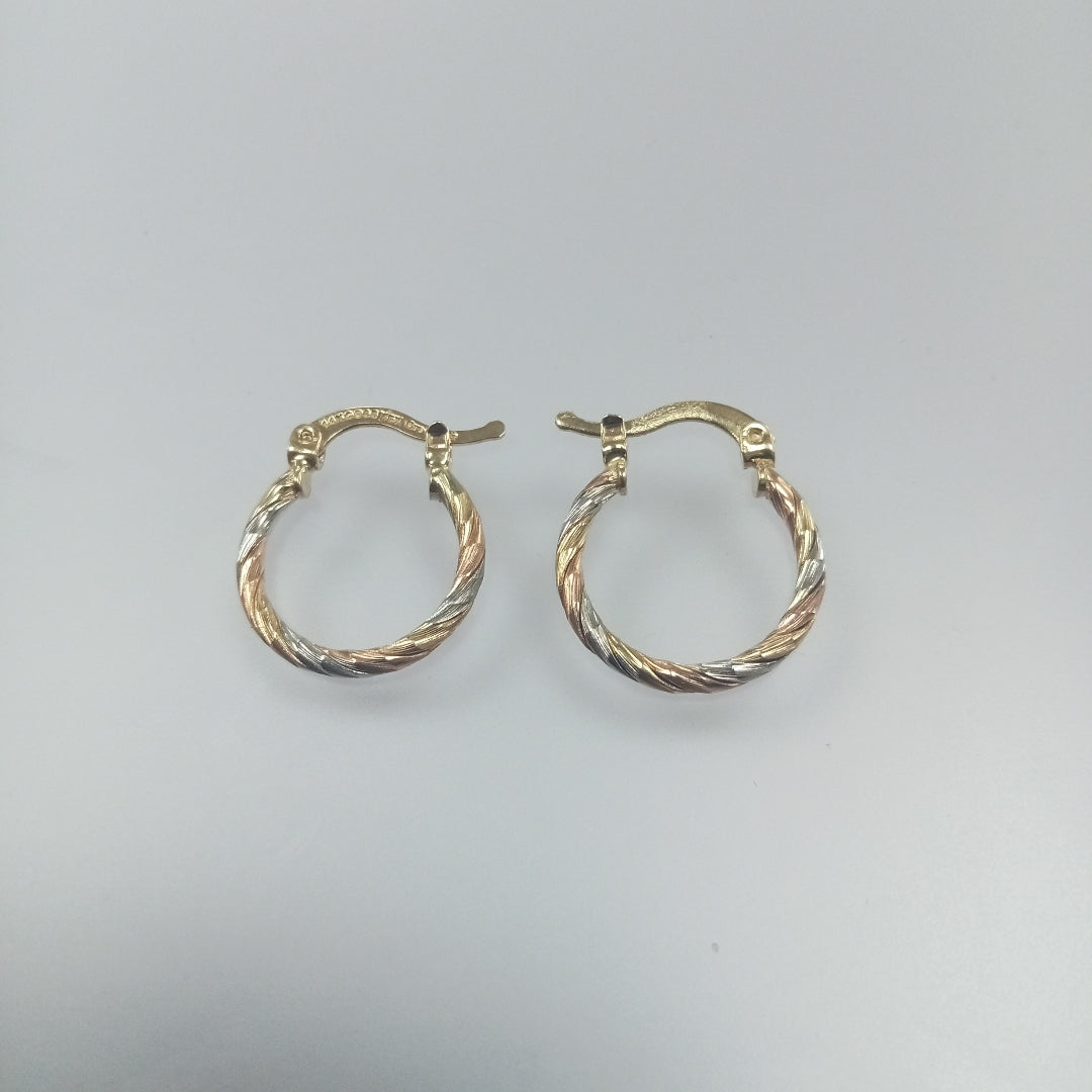 ARETES ARRACADAS COMBINADAS 14K 2 GR (NUEVO)