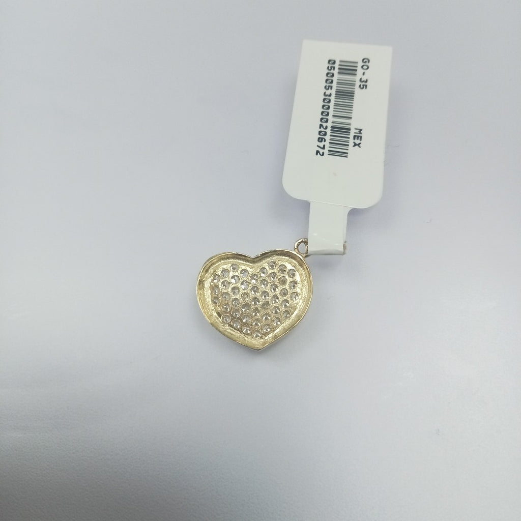 DIJE TEJIDO CORAZON CON CIRCONIAS 14K 1.8 GR (NUEVO)