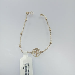 PULSERA TEJIDO ESPECIAL ARBOL 14K 18 CM 1.7 GR (NUEVO)
