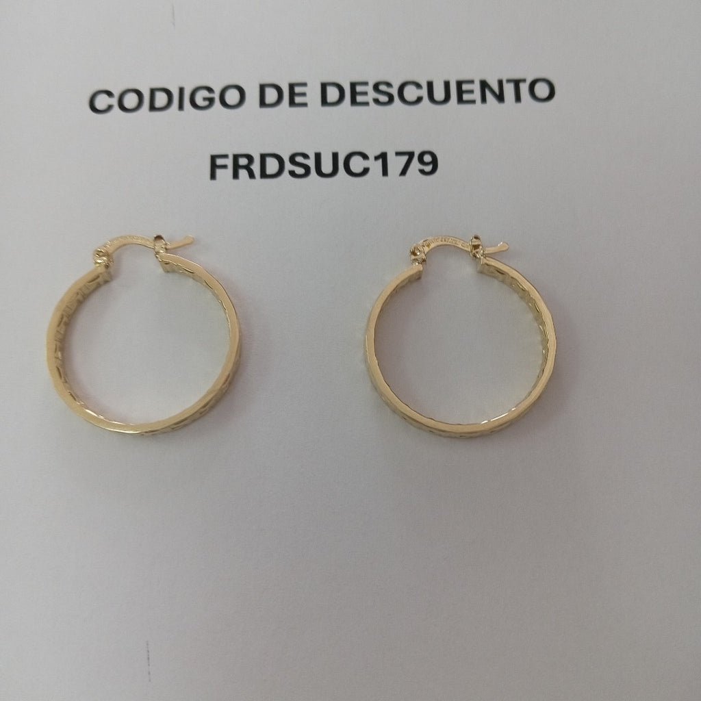 ARETES TEJIDO ARRACADA CON GRECAS 14K 2.8 GR (NUEVO)