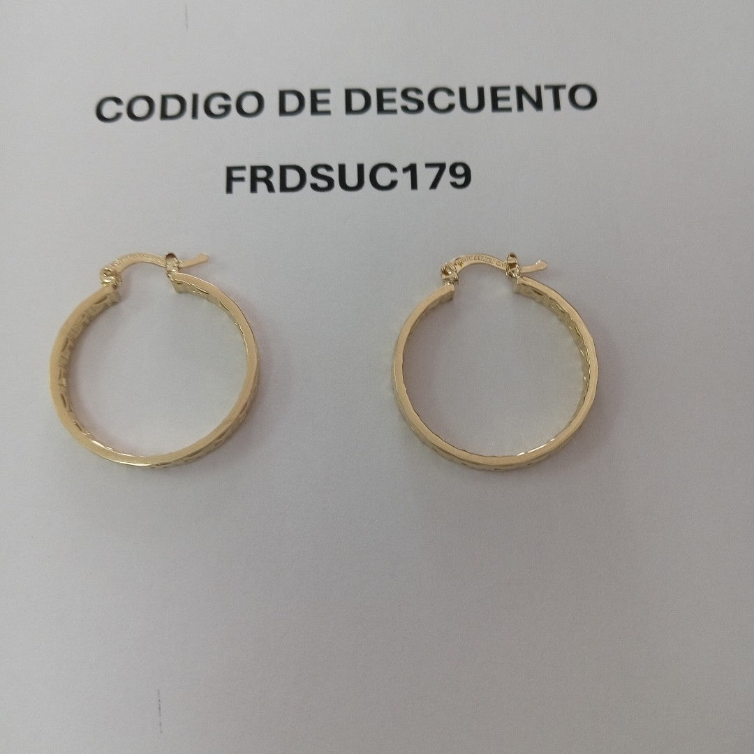 ARETES TEJIDO ARRACADA CON GRECAS 14K 2.8 GR (NUEVO)