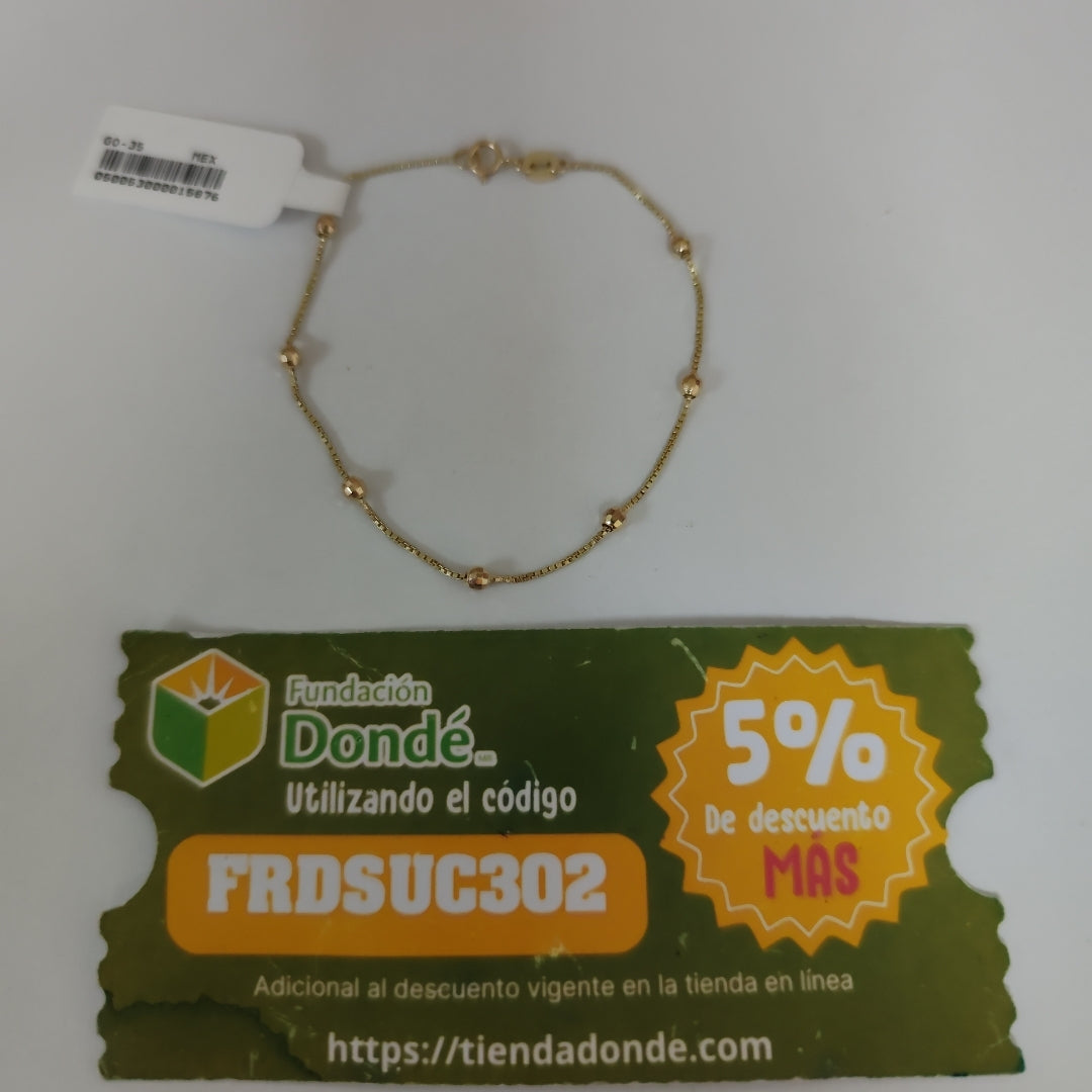 PULSERA ESPECIAL CON BOLITAS 14K 18 CM 1.4 GR (NUEVO)