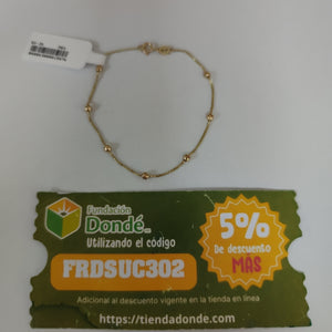 PULSERA ESPECIAL CON BOLITAS 14K 18 CM 1.4 GR (NUEVO)