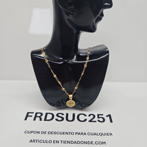CADENA,MEDALLA RELIGIOSA ORO 10 K 1,80 GRMS (SEMINUEVO)