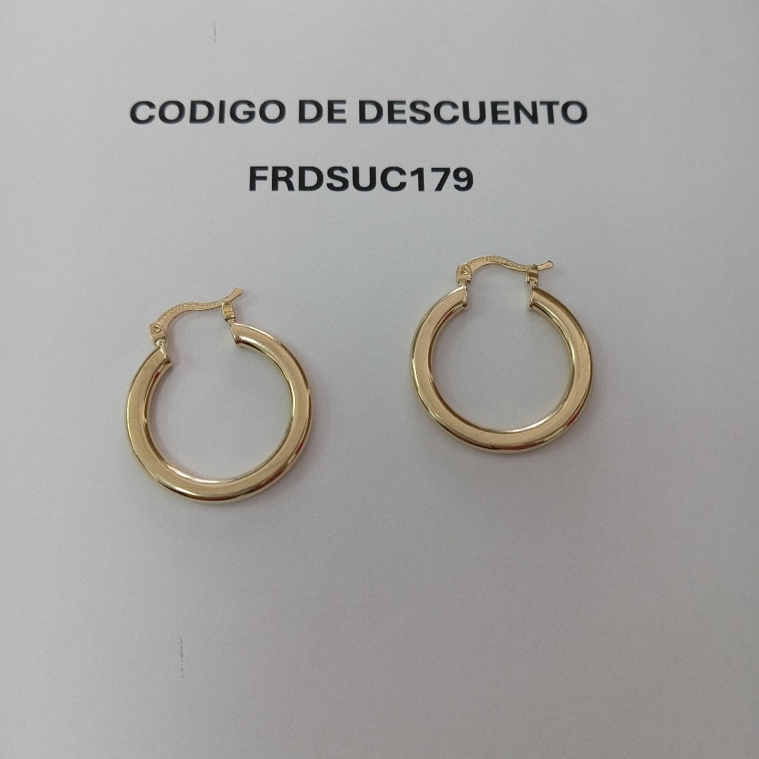 ARETES TEJIDO ARRACADA LISA 14K 2 GR (NUEVO)