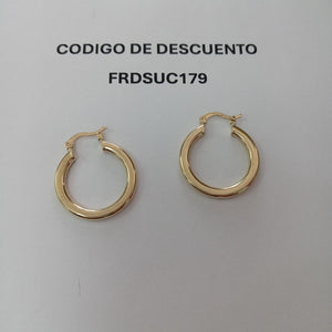 ARETES TEJIDO ARRACADA LISA 14K 2 GR (NUEVO)