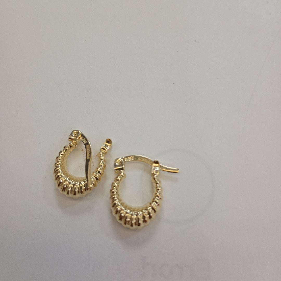 ARETES ARRACADA ESTRIADAS 14K 1.1 GR (NUEVO)