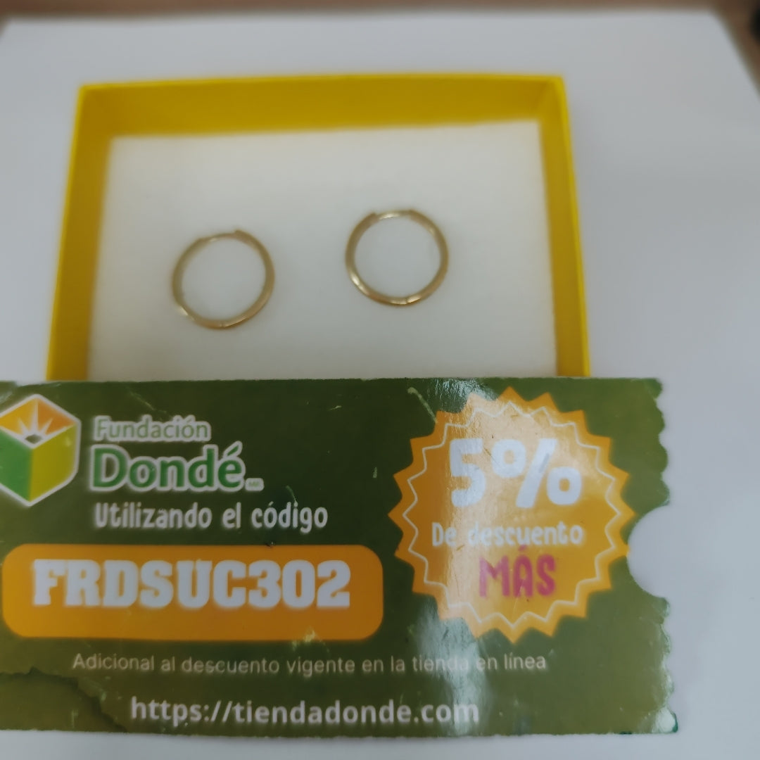 ARETES ARRACADAS C CIRCONIAS 14K 2.1 GR (NUEVO)
