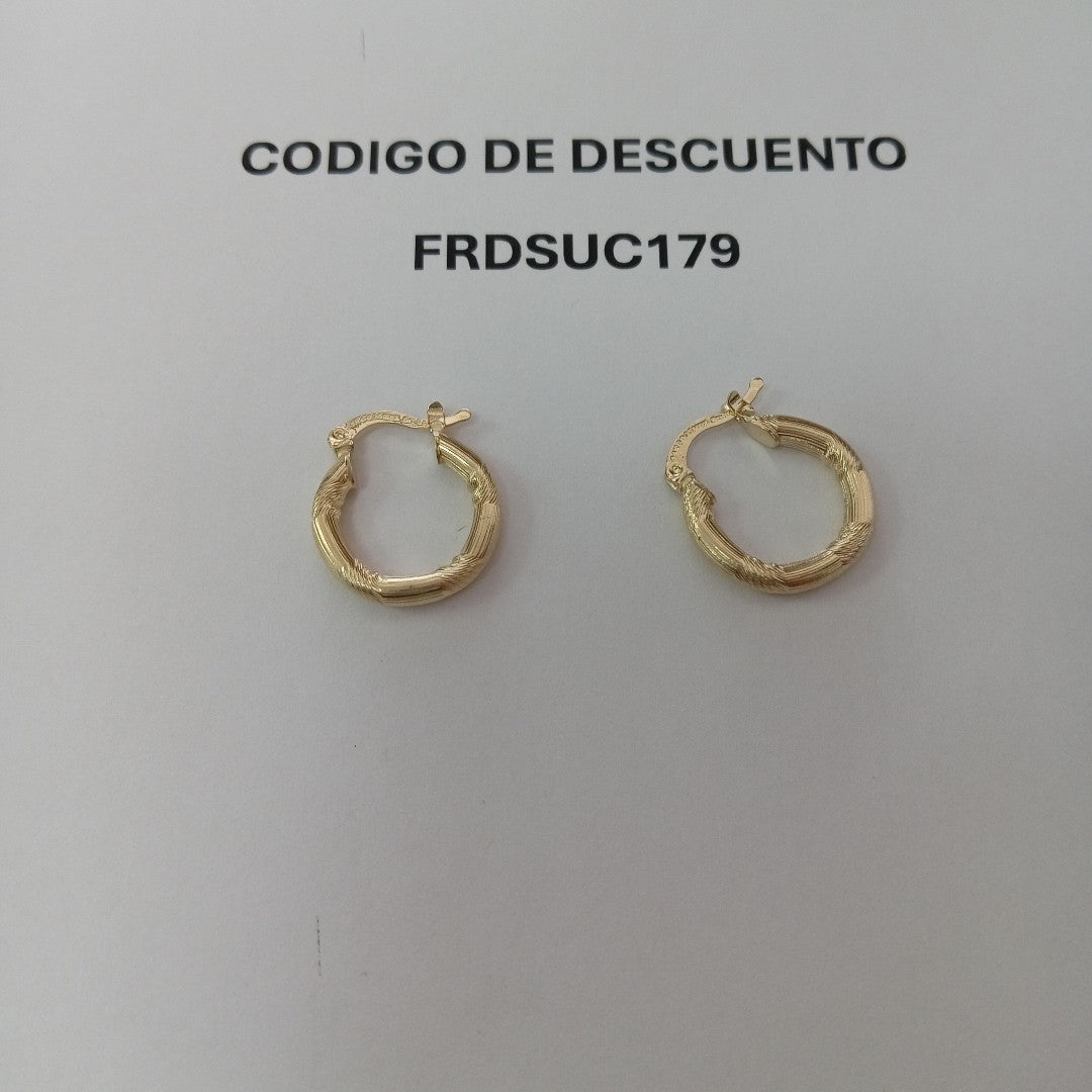 ARETES TEJIDO ARRACADAS CON DISEÑO 14K 2.7 GR (NUEVO)