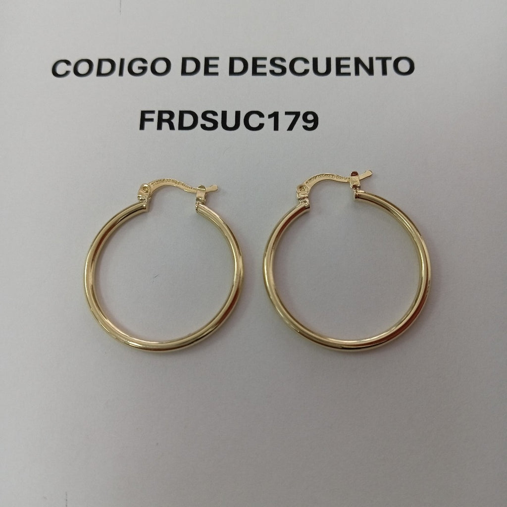 ARETES TEJIDO ARRACADAS LISAS 14K 1.5 GR (NUEVO)