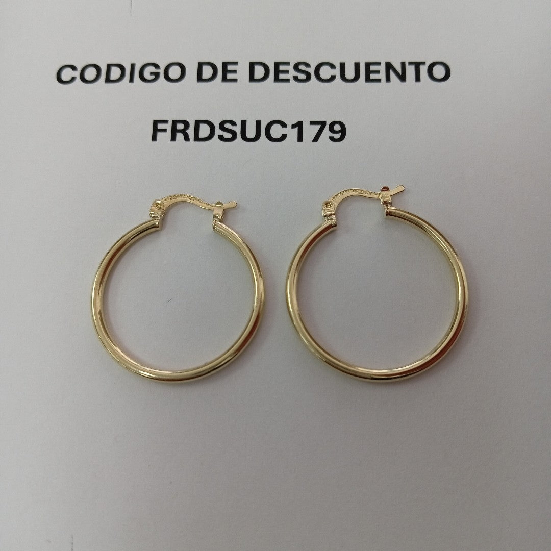 ARETES TEJIDO ARRACADAS LISAS 14K 1.5 GR (NUEVO)