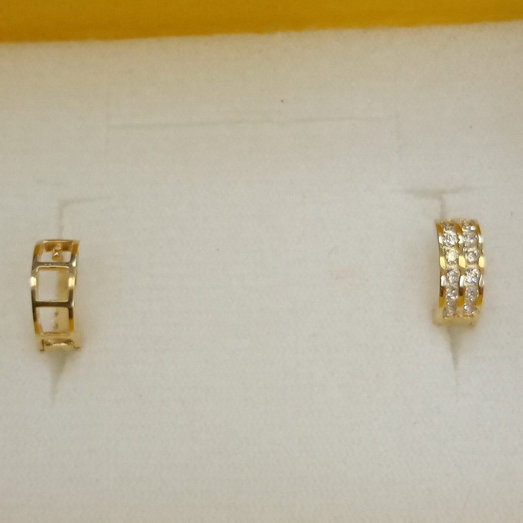 ARETES HUGGIES C CIRCONIAS 14K 1.7 GR (NUEVO)