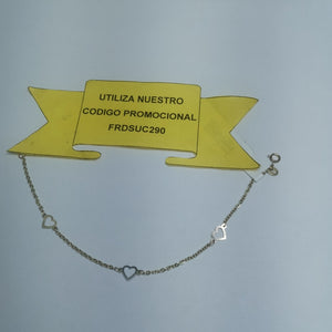 PULSERA ESPECIAL CON CORAZONES 14K 18 CM 1.3 GR (NUEVO)