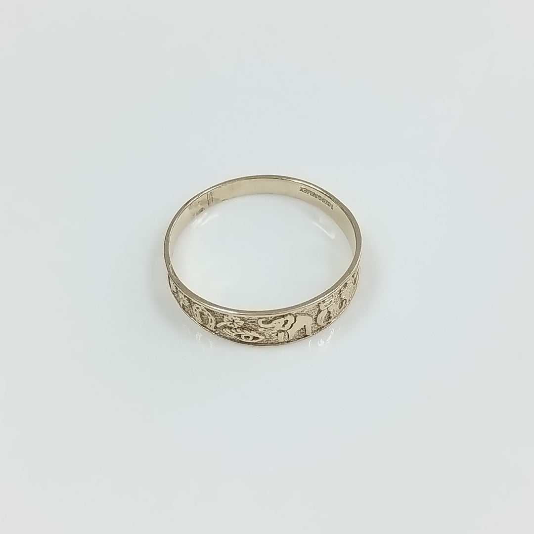 ANILLOS ARGOLLA DE LA SUERTE 10K TALLA 7 1.1 GR (NUEVO)
