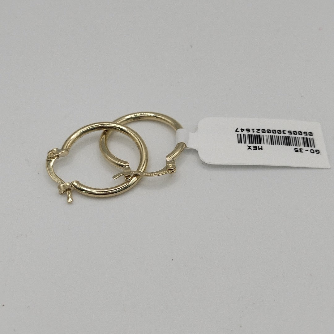 ARETES TEJIDO ARRACADAS LISAS 14K 1.1 GR (NUEVO)