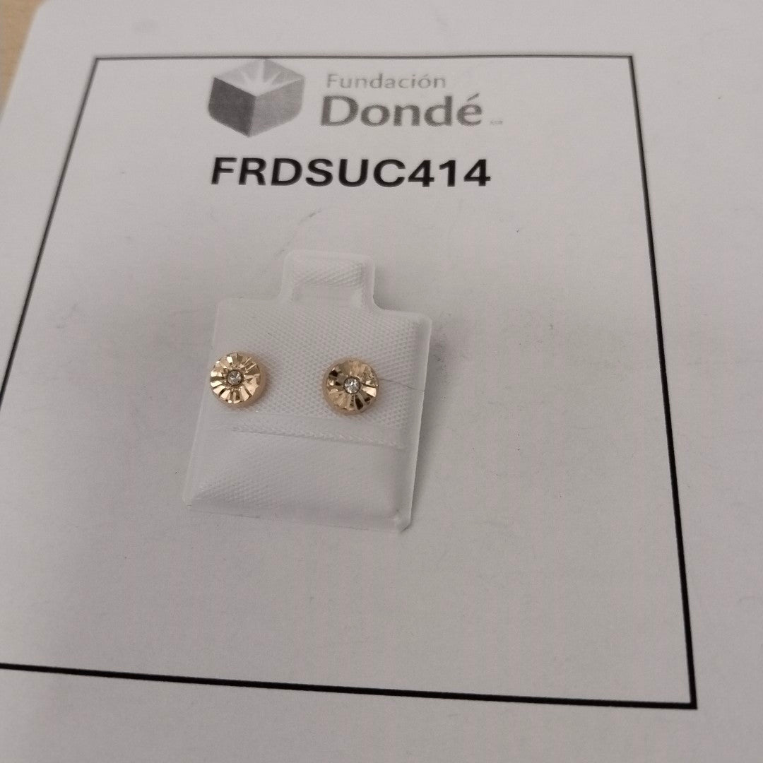 BROQUELES BROQUEL FIG BOTON C CIRCONIA 14K 0.2916 GR (NUEVO)