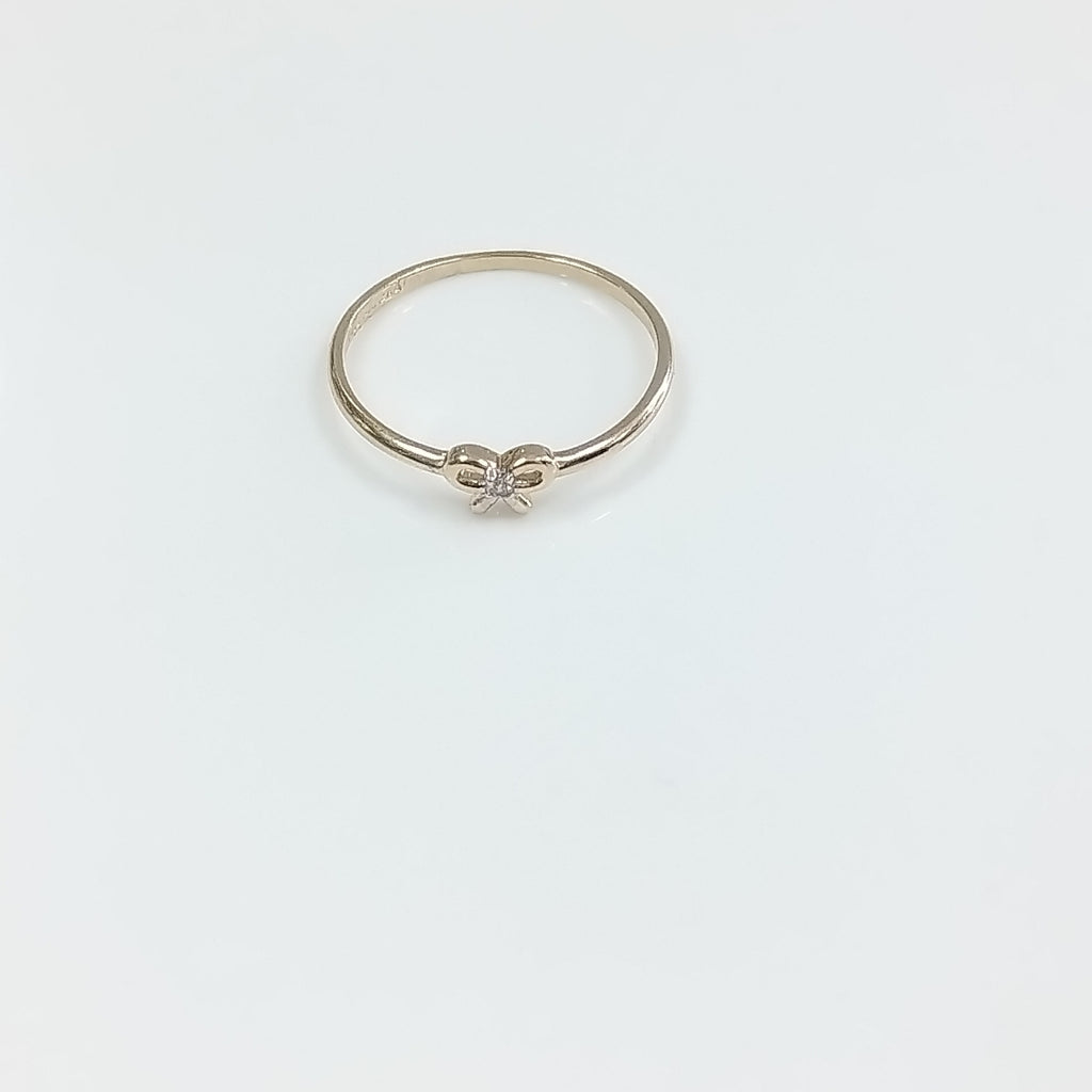 ANILLO ANILLITO FIG MOÑO C CIRCONIAS 14K 7 TALLA 0.9 GR (NUEVO)