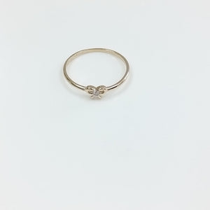 ANILLO ANILLITO FIG MOÑO C CIRCONIAS 14K 7 TALLA 0.9 GR (NUEVO)