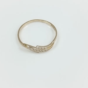ANILLOS CON CIRCONIAS 14K TALLA 7 0.9 GR (NUEVO)