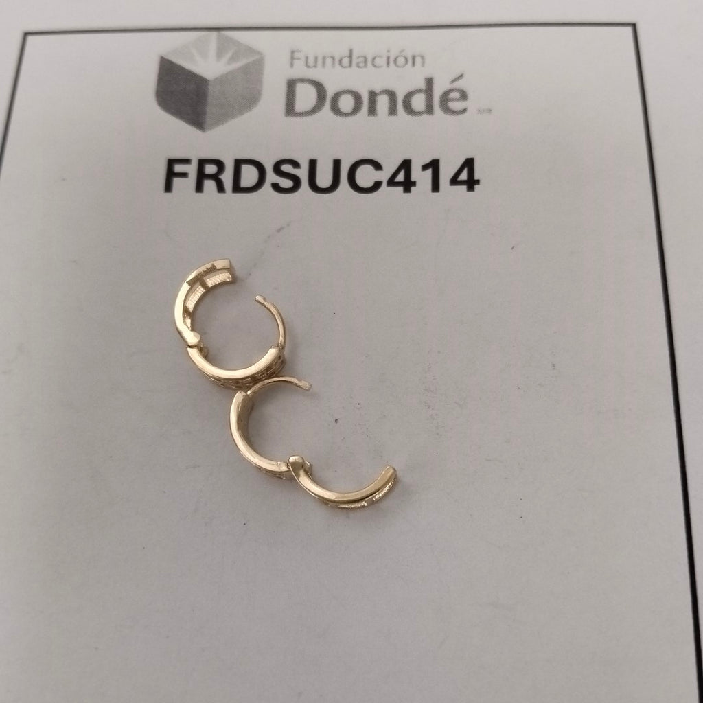 ARETES HUGGIES C CIRCONIAS 14K 1.7 GR (NUEVO)