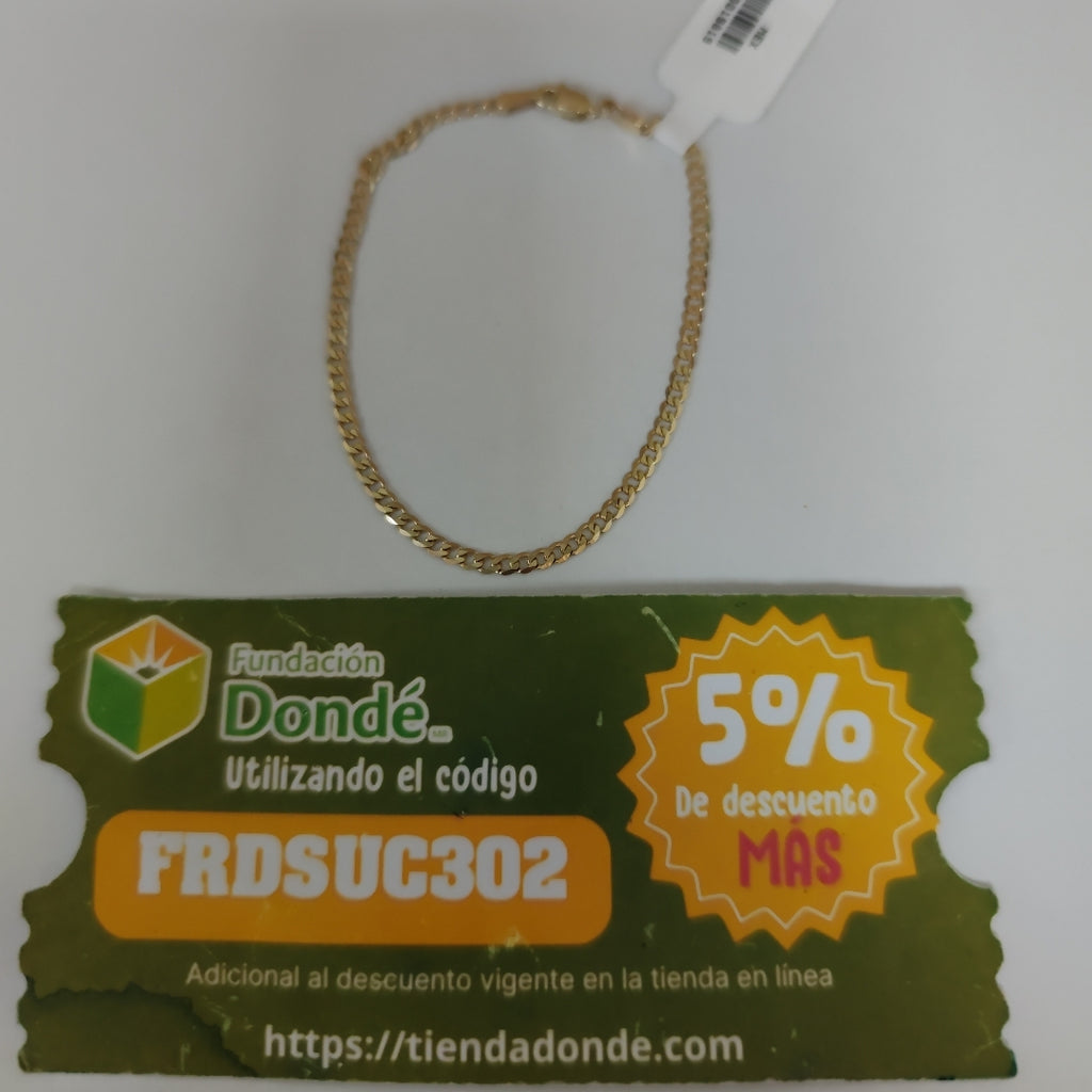 PULSERA TEJIDO BARBADA 14K 18 CM 2.1 GR (NUEVO)