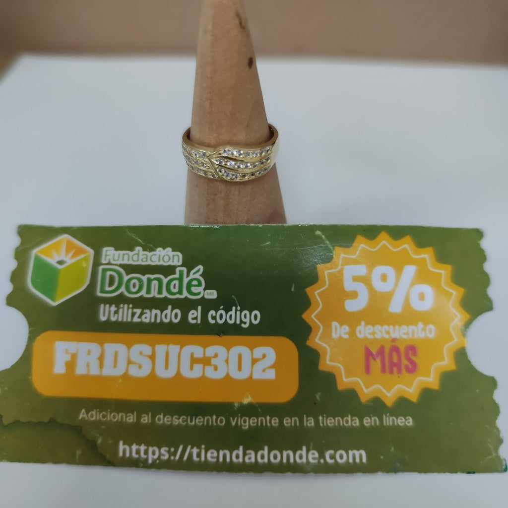 ANILLOS C CIRCONIAS 14K TALLA 8 3.1 GR (NUEVO)